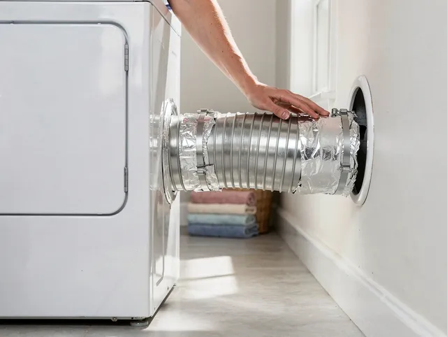 Professional dryer vent hose installation by Duxbury Dryer Vent Cleaning in Duxbury