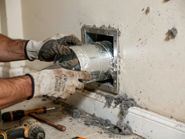 Professional dryer vent repair and installation by Duxbury Dryer Vent Cleaning in Duxbury